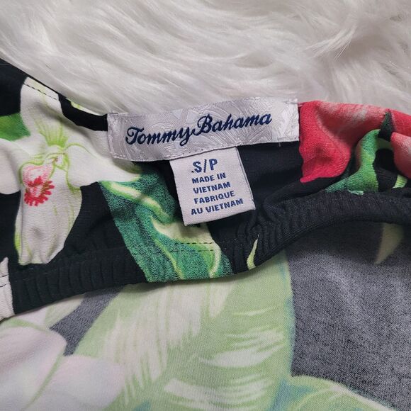 Tommy Bahama Maxi Dress Womens Small Black Tropical Sleeveless Grande Grove - Picture 5 of 7
